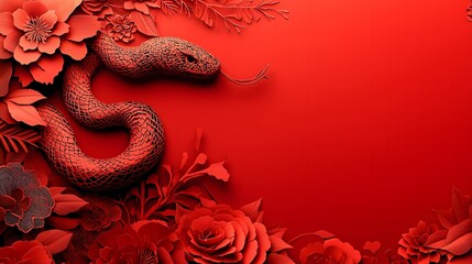 Chinese New Year.lunar new year,year of the snake. symbolizes the Lunar New Year of China