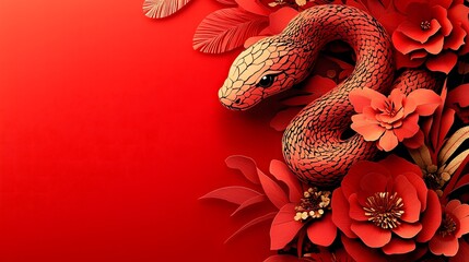 Chinese New Year.lunar new year,year of the snake. symbolizes the Lunar New Year of China