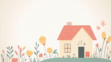 Cozy silhouette of a house with a garden creating a warm atmosphere at sunset. Generative AI