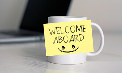 Onboarding process and Workplace Relationships are shown with the text Welcome aboard