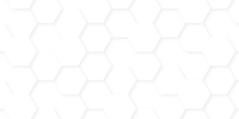 Naklejka premium Abstract geometric vector design pattern with hexagonal shapes and modern digital texture for futuristic technology Illustrations. white hexagon design concept with geometric background.