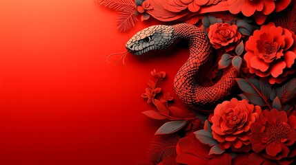 Chinese New Year.lunar new year,year of the snake. symbolizes the Lunar New Year of China