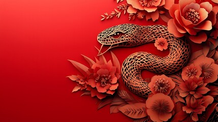 Chinese New Year.lunar new year,year of the snake. symbolizes the Lunar New Year of China