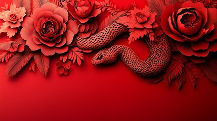 Chinese New Year.lunar new year,year of the snake. symbolizes the Lunar New Year of China