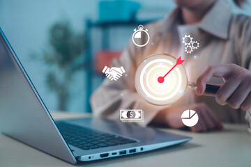 Business Strategies and Competitive Advantage, Banking and Finance,  The path to success. goal, strategy, success, target, aim, futuristic, marketing.