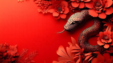 Chinese New Year.lunar new year,year of the snake. symbolizes the Lunar New Year of China