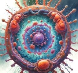 Naklejka premium Illustration of bacteria.
