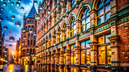 Macro Water Droplets on London Building, High Holborn Architectural Detail