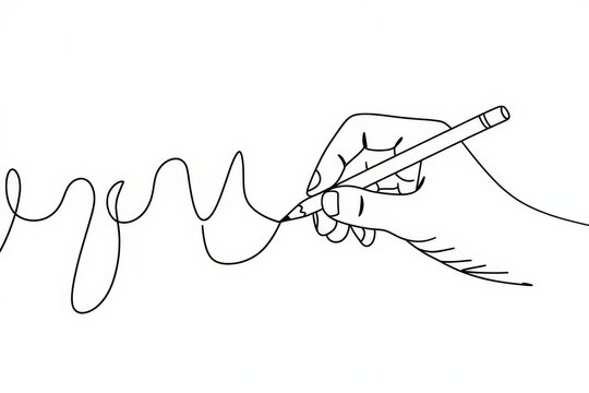 hand writing you with pencil, black line clip art preview