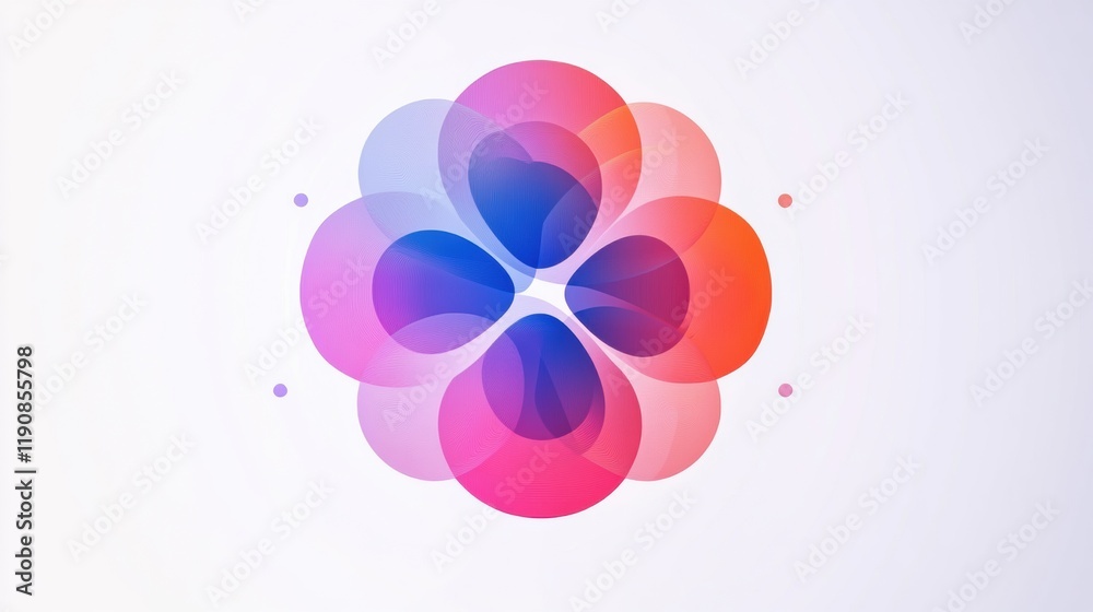 Aufkleber Colorful abstract virus illustration representing microscopic life forms with diverse shapes and shades in a modern design. Generative AI