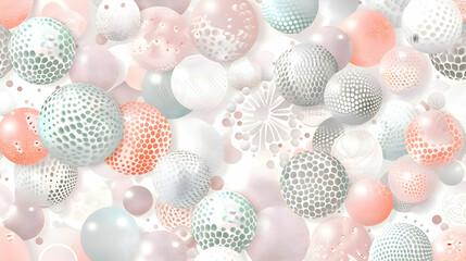 Fototapeta premium A vibrant abstract design featuring colorful spheres and patterns on a light background.