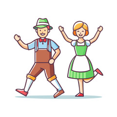 bavarian dancers vector icon, bavarian dancers vector illustration - simple illustration of bavarian dancers, perfect for logos bavarian dancers 