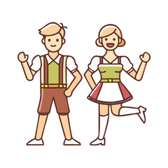 bavarian dancers vector icon, bavarian dancers vector illustration - simple illustration of bavarian dancers, perfect for logos bavarian dancers 