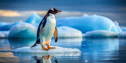 Fototapeta premium Majestic Antarctic Penguin on Ice Floe, Wildlife Photography