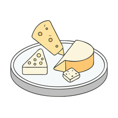 cheese platter vector icon, cheese platter vector illustration - simple illustration of cheese platter, perfect for logos cheese platter 