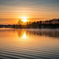 Obraz premium sunset over lake