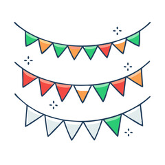 festive bunting vector icon, festive bunting vector illustration - simple illustration of festive bunting, perfect for logos festive bunting 