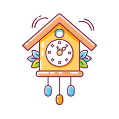 german cuckoo clock vector icon, german cuckoo clock vector illustration - simple illustration of german cuckoo clock, perfect for logos german cuckoo clock 