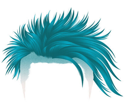 fashionable shaggy hair with shaved temples blue color.
beauty style.high hair styling.
