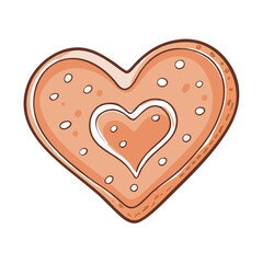 heart shaped gingerbread cookie icon
