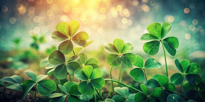 Vintage St. Patrick's Day Clover Background: Rustic Green & White Photography