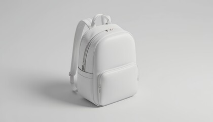 Sleek White Backpack, Perfect for Modern Lifestyle. Bag mock up