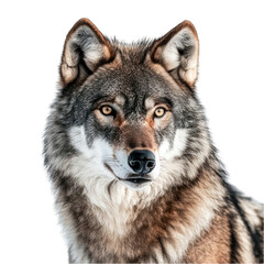 Obraz premium Portrait of Scary wolf isolated on transparent background