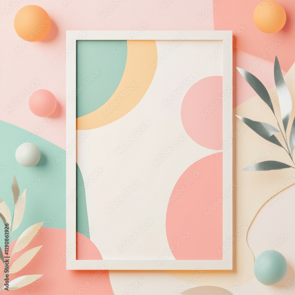 Poster stylized social media post design featuring pastel colors and decorative elements for creative proje