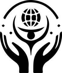 vector illustration sketch silhouette symbol logo icon social institution abstract natural modern for growing company.eps