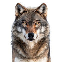 Fototapeta premium Portrait of Scary wolf isolated on transparent background