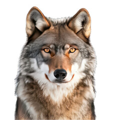 Fototapeta premium Portrait of Scary wolf isolated on transparent background