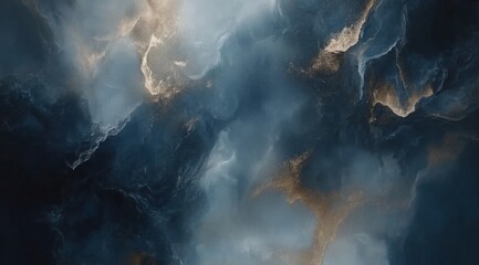 Fototapeta premium Abstract Dark Blue and Gold Background with Fluid Texture and Depth