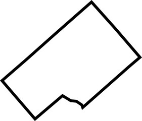 Outline Contour Map of the Dewitt County/ Texas/ United States of America