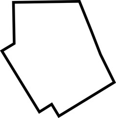 Outline Contour Map of the Erath County/ Texas/ United States of America