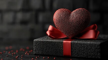 Heart-shaped decoration on a gift box.