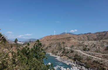 wind turbine on the mountain