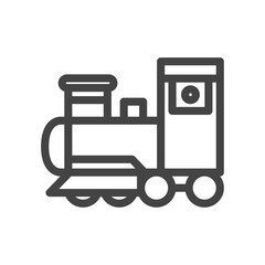 線画乗り物関連の単品アイコン　機関車