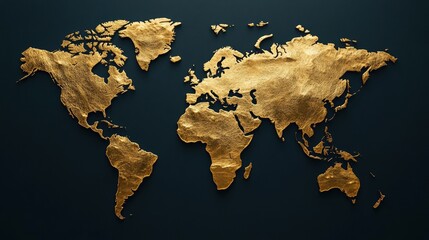 Golden lines forming a global map, representing digital connectivity and international trade.