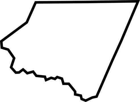 Starr County Texas Outline Map &ndash; Blank Vector Contour, USA