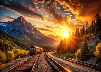Majestic Mountain Sunset Train Journey: Breathtaking Scenery & Epic Railroad Adventure