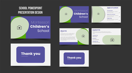 Education PowerPoint presentation slide template design. Ideal for contemporary keynote presentation backgrounds, brochure designs, website sliders, landing pages, annual reports, and school profiles