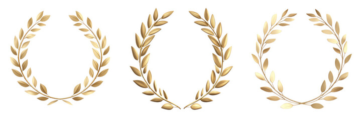 Elegant golden laurel wreaths symbolizing victory and achievement