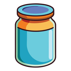 glass jar with a label