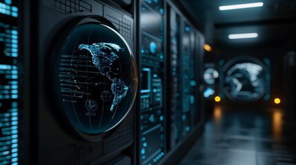 satellite internet visualization through virtual display, futuristic digital connectivity networking technology 