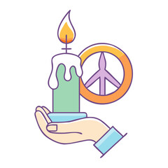 candle for peace vector icon, candle for peace vector illustration - simple illustration of candle for peace, perfect for logos and icons