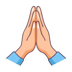 folded hands for prayer or respect vector icon, folded hands for prayer or respect vector illustration - simple illustration of folded hands for prayer or respect, perfect for logos and icons