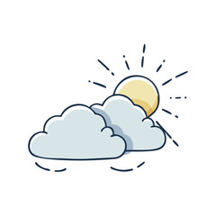 light shining through clouds vector icon, light shining through clouds vector illustration - simple illustration of light shining through clouds, perfect for logos and icons