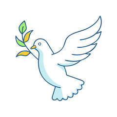 peace dove flying vector icon, peace dove flying vector illustration - simple illustration of peace dove flying, perfect for logos and icons