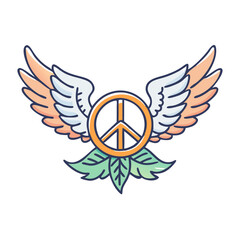 Obraz premium peace symbol with wings vector icon, peace symbol with wings vector illustration - simple illustration of peace symbol with wings, perfect for logos and icons