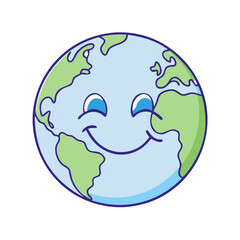 smiling earth vector icon, smiling earth vector illustration - simple illustration of smiling earth, perfect for logos and icons
